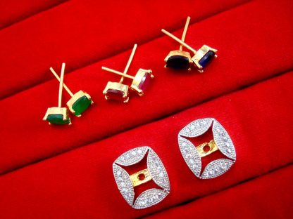 Fashionable SixInOne Changeable Zircon Earrings for Women, Best Anniversary Gift - FRAME