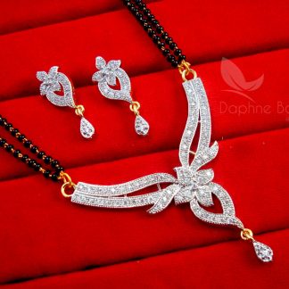 Daphne Zircon Studded Designer Mangalsutra for Women, Wedding Jewelry, Gift for Wife