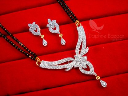 Daphne Zircon Studded Designer Mangalsutra for Women, Wedding Jewelry, Gift for Wife