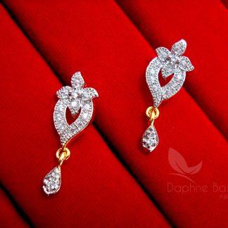 Daphne Zircon Studded Designer Mangalsutra for Women, Wedding Jewelry, Gift for Wife - EARRINGS
