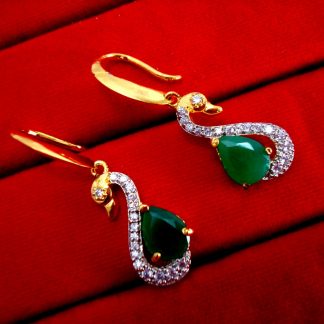 Daphne Party Wear Green Crystal Swan Zircon Hanging for women