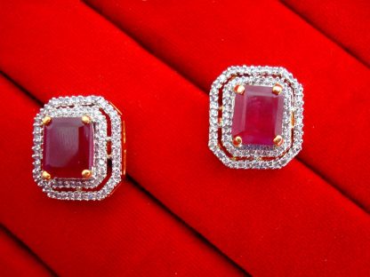 Daphne Pink Zircon Edge Earrings for women, Best Gift for Wife
