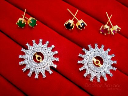 Daphne Rich SixInOne Changeable Zircon Earrings for Women - FRAME