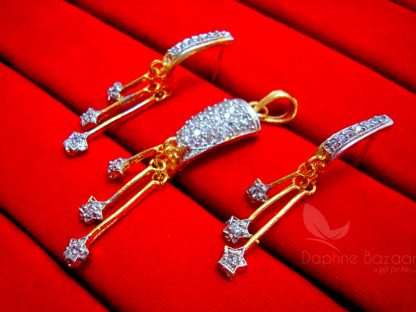 Daphne Zircon Studded Designer Pendant Earrings for Women - EARRINGS