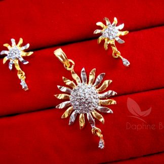 Daphne Zircon Studded Spike Pendant Earrings for Women