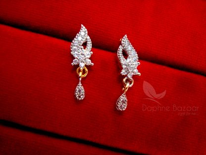 Daphne Zircon Studded Trendy Mangalsutra for Women, Gift for Wife - EARRINGS