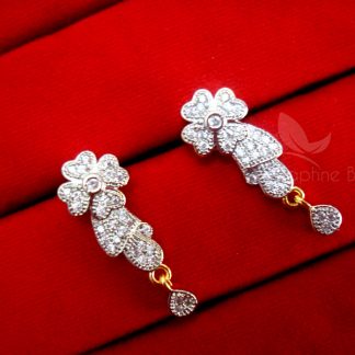 Daphne Designer Zircon Flora Art Mangalsutra set - EARRINGS