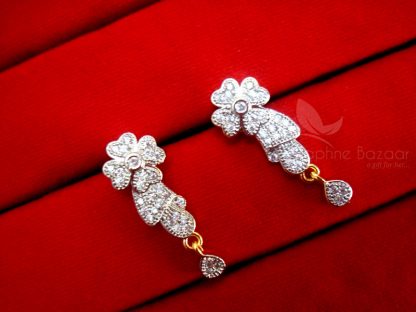 Daphne Designer Zircon Flora Art Mangalsutra set - EARRINGS