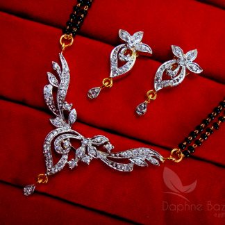 Daphne Flora Art Zircon Leafs Mangalsutra set for Women, Gift for Wife