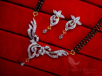 Daphne Flora Art Zircon Leafs Mangalsutra set for Women, Gift for Wife