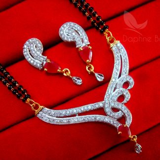 Daphne Pink Art Zircon Mangalsutra set for Women, Gift for Wife