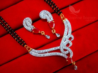 Daphne Pink Art Zircon Mangalsutra set for Women, Gift for Wife