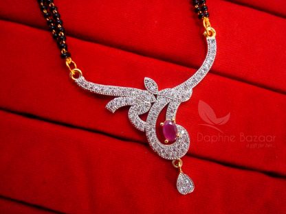 Daphne Pink Zircon Desinger Mangalsutra set - PENDANT