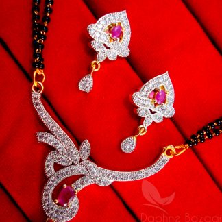 Daphne Pink Zircon Desinger Mangalsutra set for Women, Gift for Wife