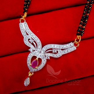 Daphne Pink Zircon Heart Mangalsutra set - PENDANT