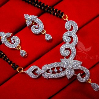 Daphne Zircon Art Flower Mangalsutra set