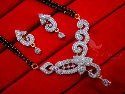 Daphne Zircon Art Flower Mangalsutra set