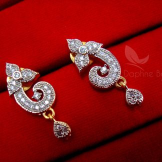 Daphne Zircon Art Flower Mangalsutra set for Women - EARRINGS