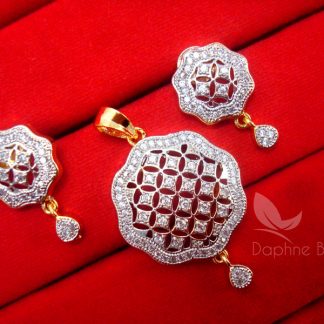 AD50 Daphne Zircon Studded Designer Pendant Earrings for Women