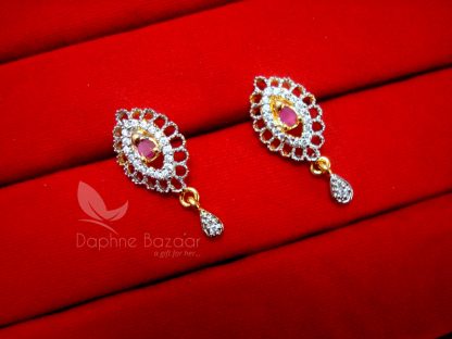 AD53E, Daphne Cute Pink Zircon EARRINGS