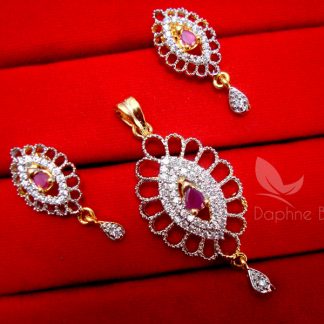 AD53 Daphne Cute Pink Zircon Pendant Set for Women, Gift For Friend