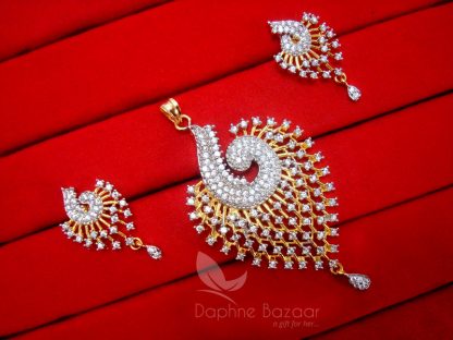 AD54 Daphne Zircon Studded Pendant Set for Women