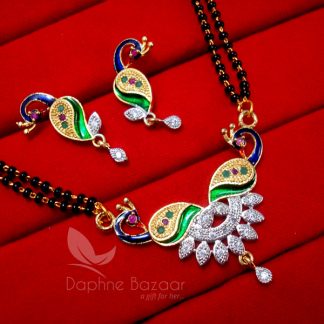 MS24 Daphne Golden Peacock Meenakari Mangalsutra SET