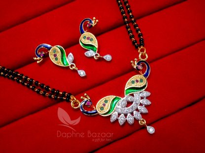 MS24 Daphne Golden Peacock Meenakari Mangalsutra SET