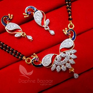 MS25 Daphne Zircon Peacock Meenakari Mangalsutra SET