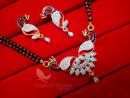 MS25 Daphne Zircon Peacock Meenakari Mangalsutra SET