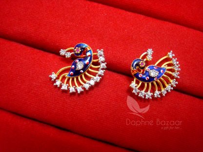 MS711 Daphne Zircon Peacock Meenakari Mangalsutra - EARRINGS