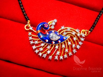 MS711 Daphne Zircon Peacock Meenakari Mangalsutra - PENDANT