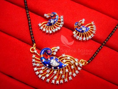 MS711 Daphne Zircon Peacock Meenakari Mangalsutra SET