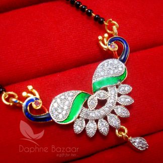 MS951 Daphne Zircon Peacock Meenakari Mangalsutra - PENDANT