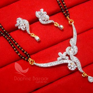 MS97 Daphne Zircon Designer Flora Mangalsutra set for Women, VALENTINE Gift