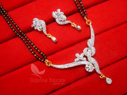 MS97 Daphne Zircon Designer Flora Mangalsutra set for Women, VALENTINE Gift