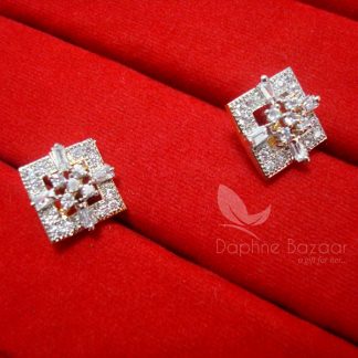 AD58 Daphne Zircon Studded Square EARRINGS