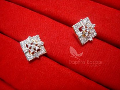 AD58 Daphne Zircon Studded Square EARRINGS