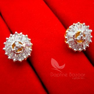AD66, Daphne Zircon Flower Earrings