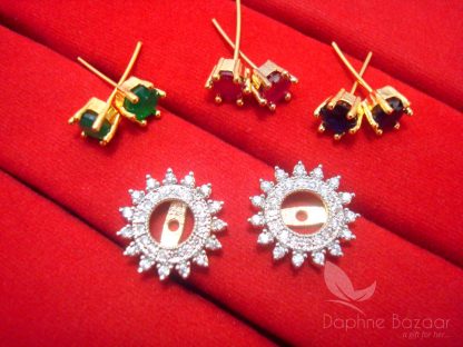 CD24 Daphne Lovable SixInOne Changeable Zircon Earrings for Women - FRAME