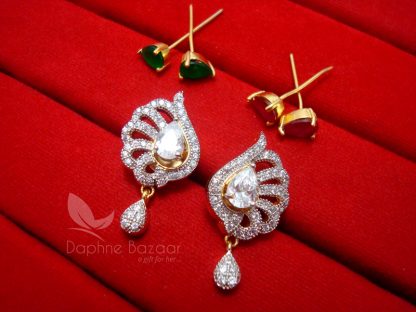 CE25 Daphne Six in One Changeable AD Earrings for Women - ZIRCON