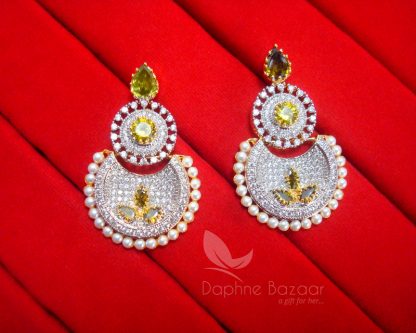 E47 Daphne Cute Zircons Studded Pearl Earrings for women