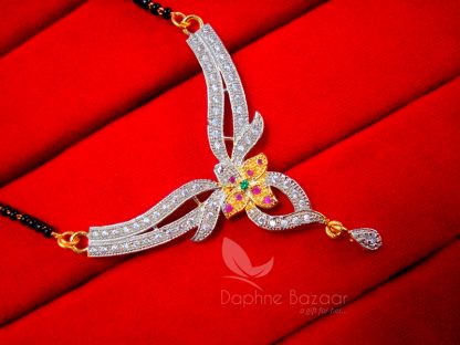 MS13M, Multi Colour Daphne Zircon Studded Designer Mangalsutra PENDANT