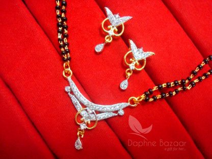 MS19 Daphne Zircon Studded Trendy Mangalsutra for Women, Gift for Wife
