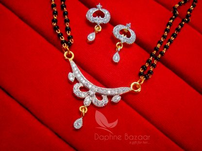 MS20 Daphne Zircon Studded Trendy Mangalsutra for Women, Gift for Wife