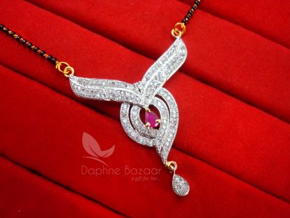 MS261 Daphne Pink Art Zircon Mangalsutra - PENDANT