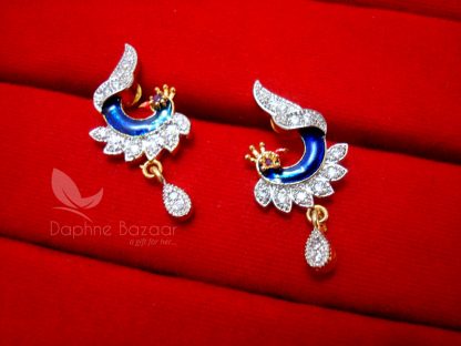 MS271 Daphne Zircon Peacock Meenakari Mangalsutra Earrings