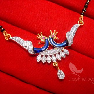 MS271P Daphne Zircon Peacock Meenakari Mangalsutra for Women, Gift for Wife