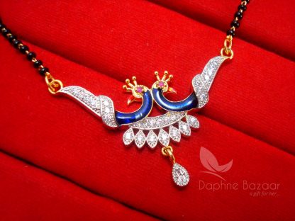 MS271P Daphne Zircon Peacock Meenakari Mangalsutra for Women, Gift for Wife