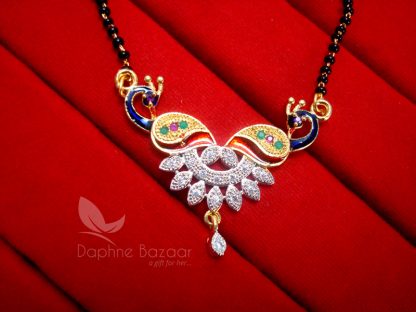 MS281 Daphne Golden Peacock Meenakari Mangalsutra PENDANT